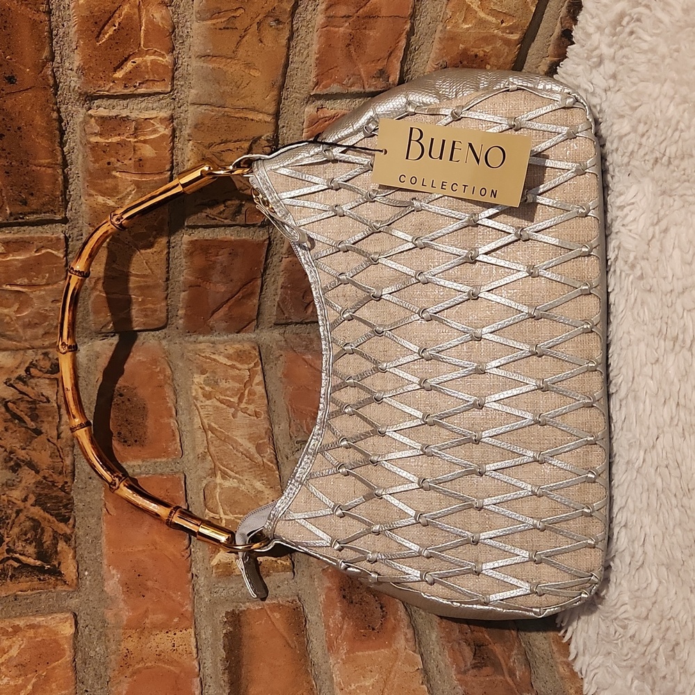 NWT Bueno Purse. Silver Toned. Tortoise Shell Handle. 12x4x8.  See pictu…